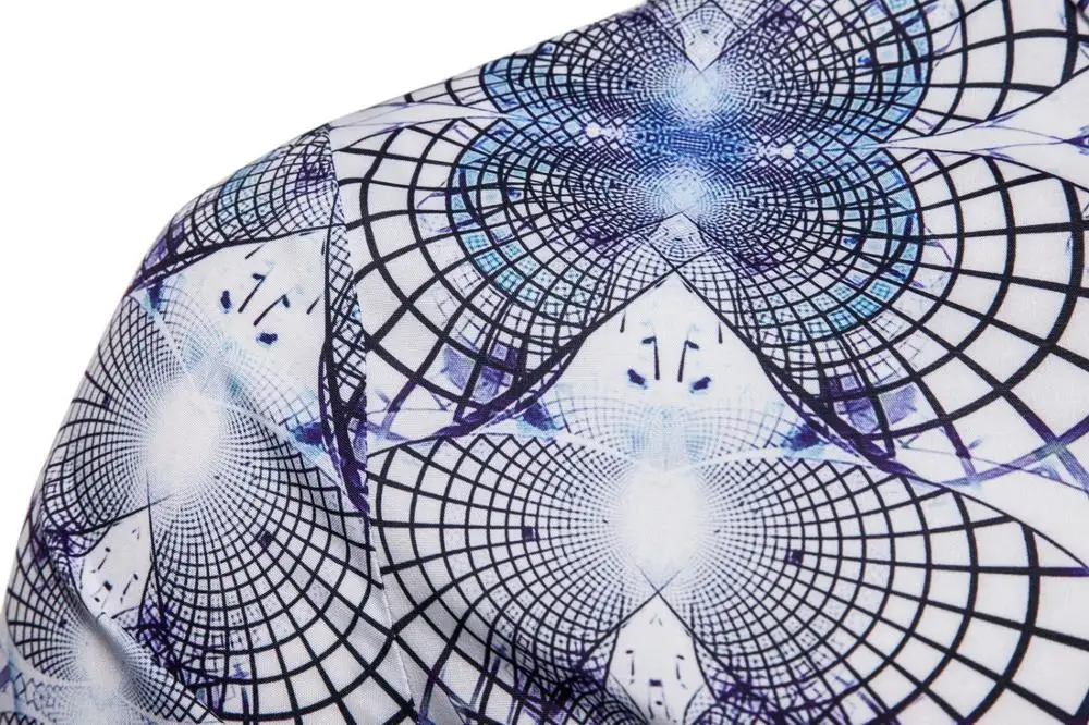 Рубашка мужская с отложным воротником модная уличная одежда молодежным принтом