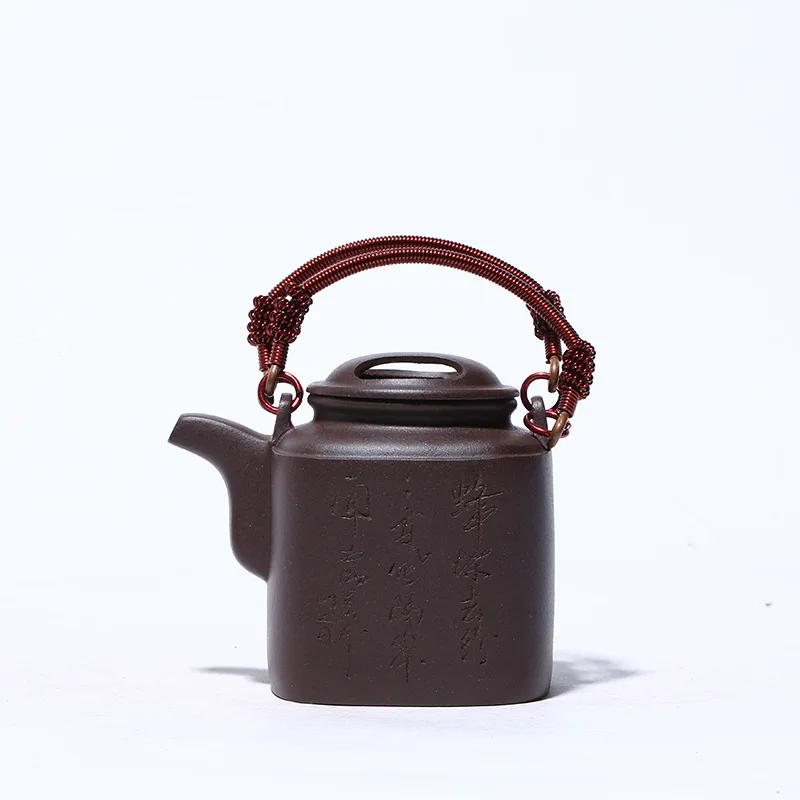 

Yixing Teapot Raw Ore Purple Clay Cattle Cover Ocean Barrel Dark-red Enameled Pottery Teapot Kung Fu Tea Have Gift