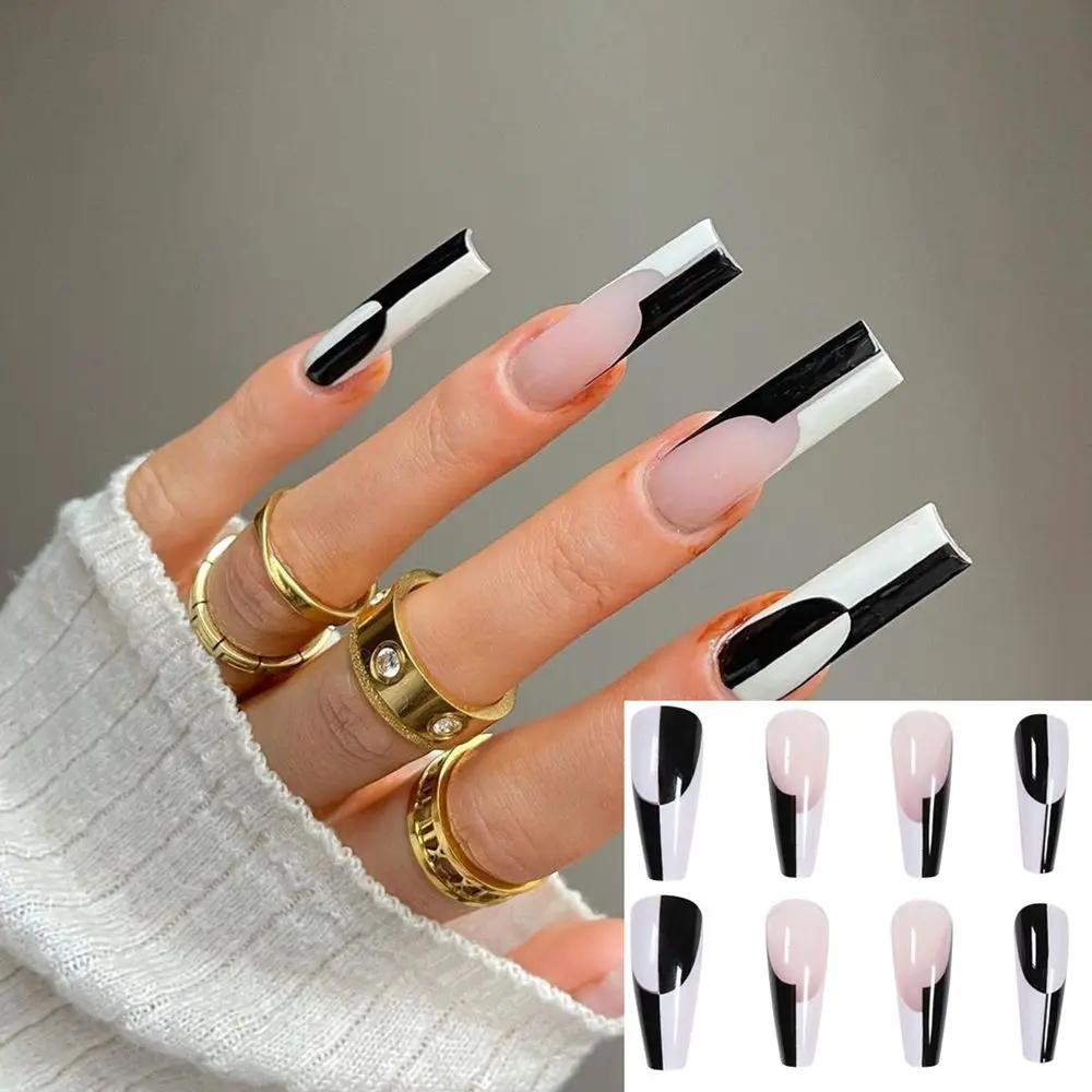 

24pcs/Box Detachable Manicure Tool Artificial Full Cover Long Ballerina False Nail Tip Fake Nails Wearable Nail Tips