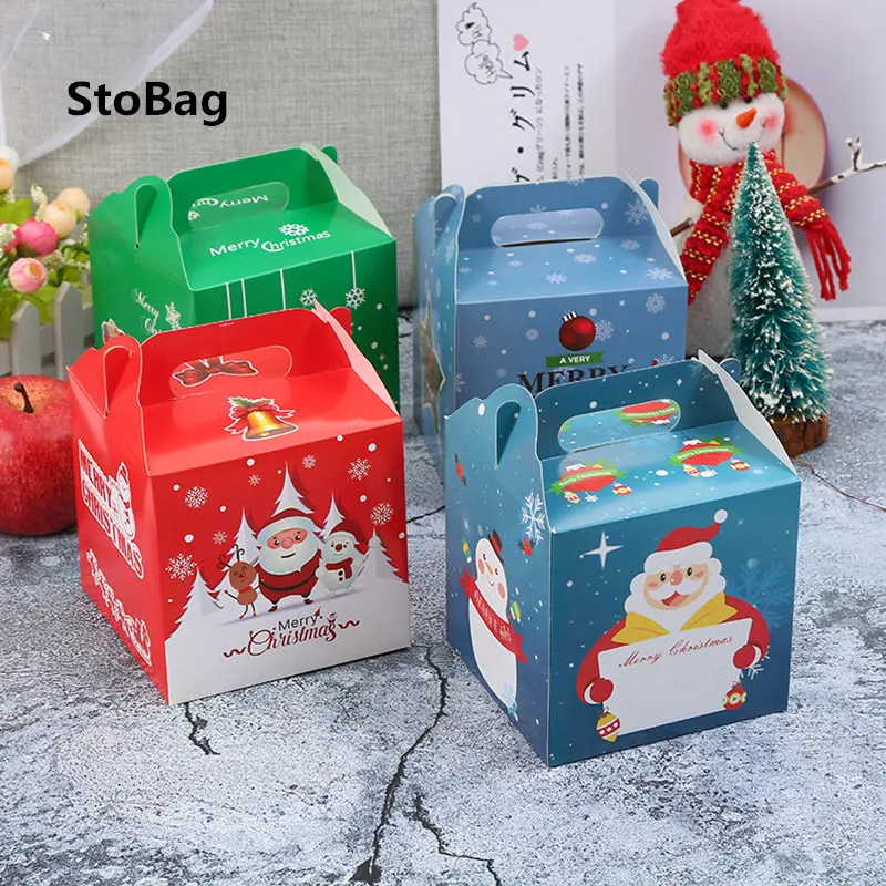 Бумажная коробка StoBag с ручками 20 шт. посылка ственская для конфет и шоколада