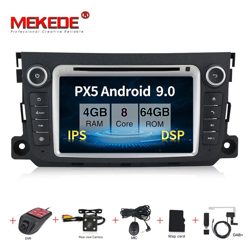 MEKEDE Android 9 0 IPS экран Автомобильный мультимедийный радиоплеер для Mercedes Benz Smart Fortwo 2011
