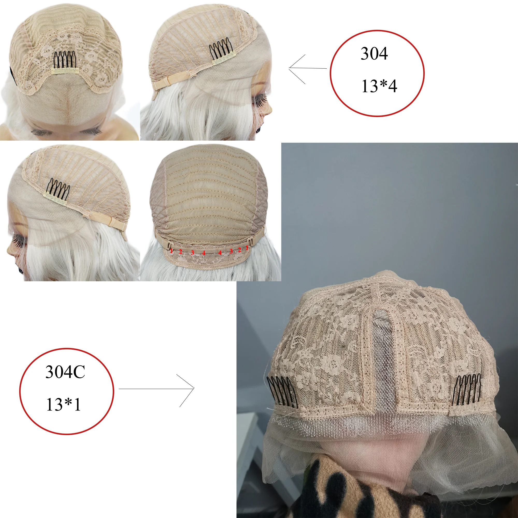 Anogol Platinum Blonde Free Parting Short Body Wave Bob High Temperature Fiber Natural Hair Synthetic Lace Front Wig For Women