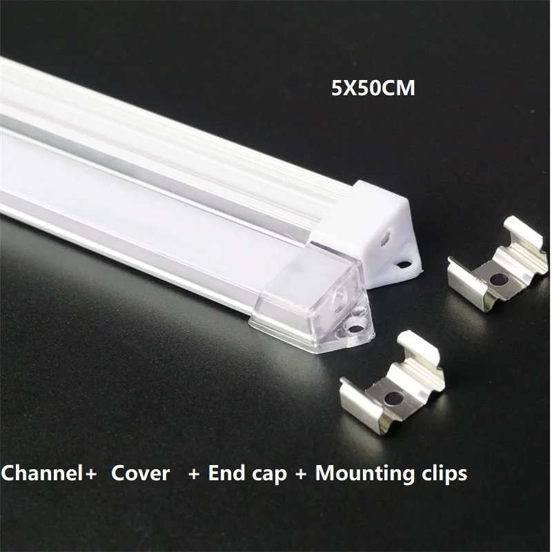 5 шт. 20 дюймовый U образный светодиодный алюминиевый профиль в 12 В 24 ленточный
