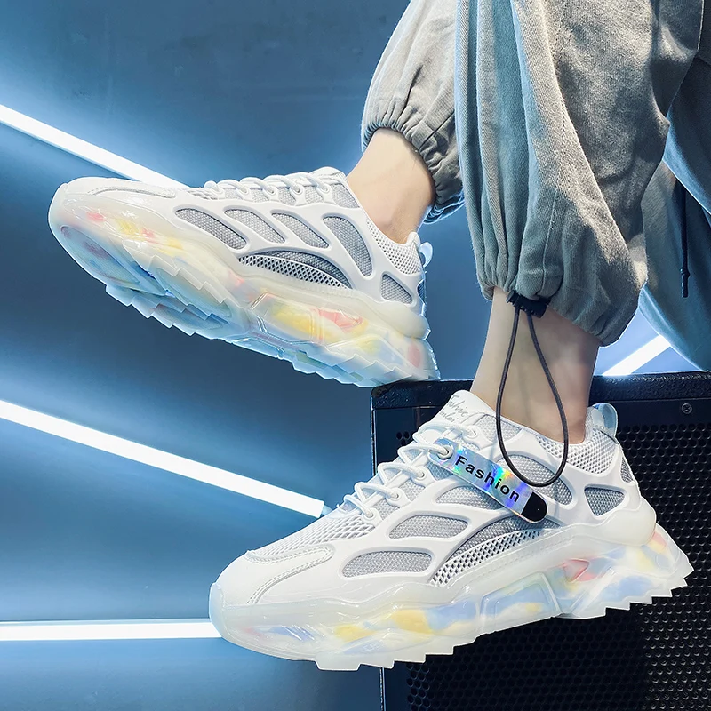 

New men's popcorn bottom casual sports shoes, outdoor fitness fashion cool running shoes youth fashion cool breathable old shoes