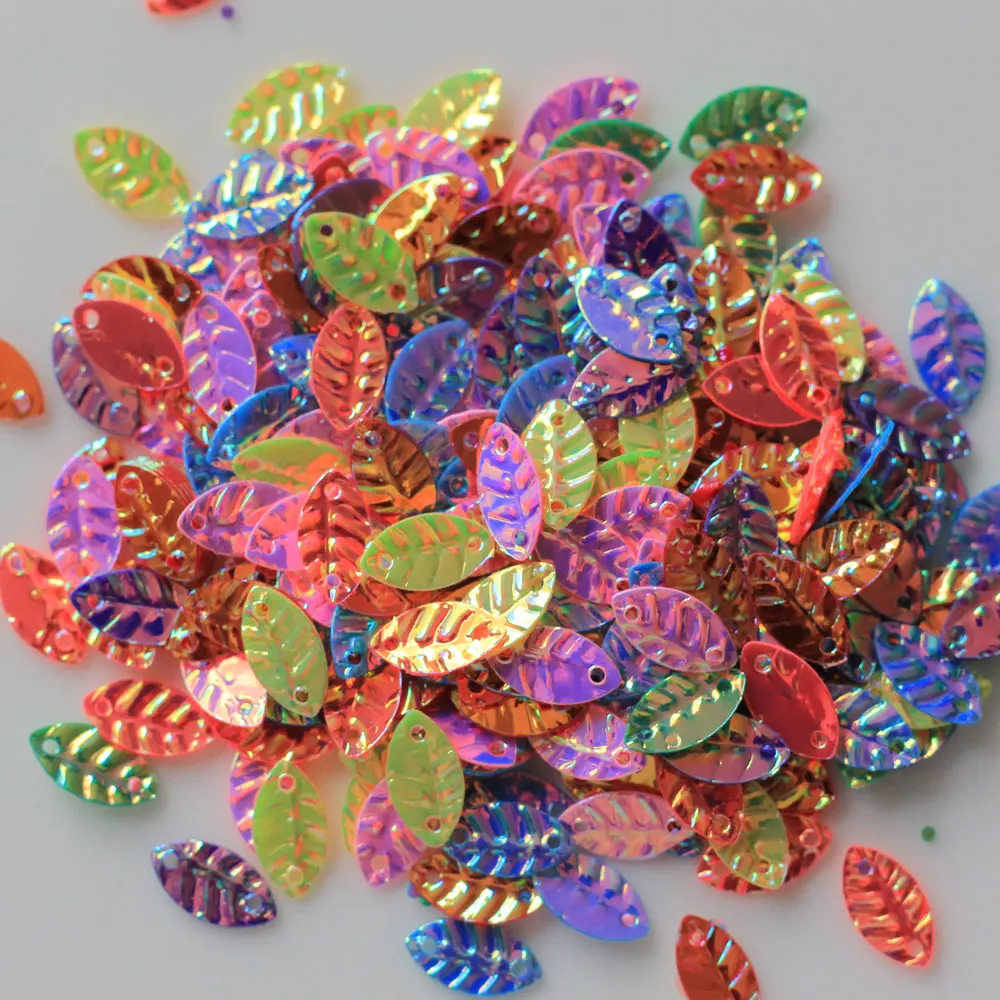 

Hot Selling PVC Sequins Colorful Hole Leaf Leaves Shiny Twinkle Bulk Large Quantity Clothes Shoes Dress Sequins