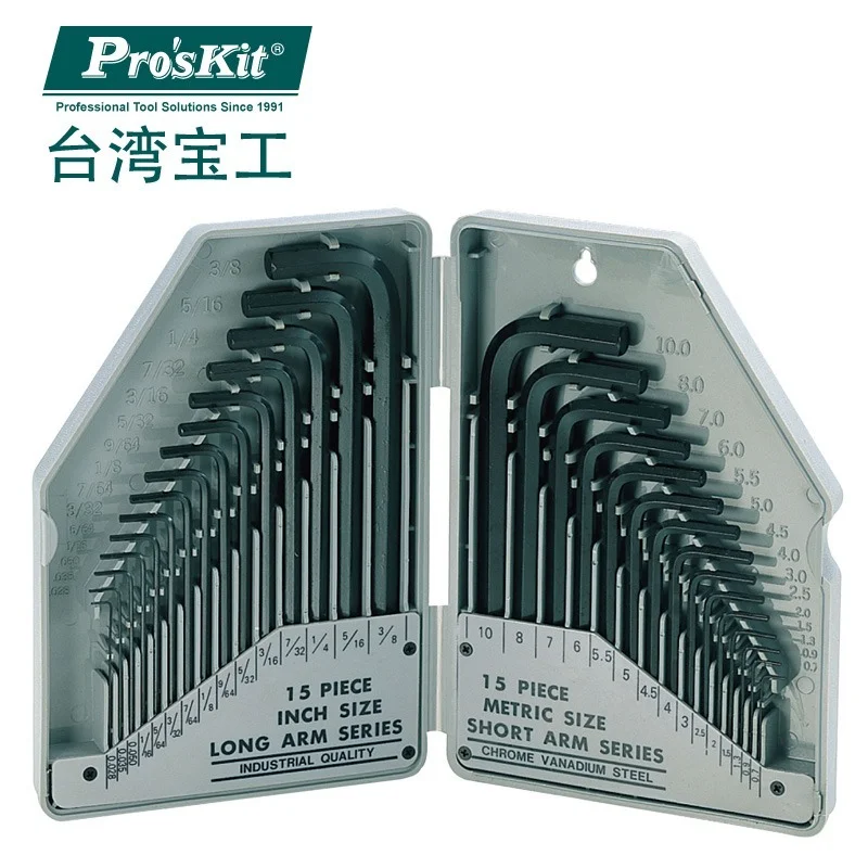 Набор шестигранных ключей Proskit 8PK-027, 30 шт.
