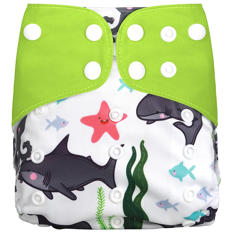 [Simfamily] 1 шт. Многоразовые водонепроницаемые детские подгузники с цифровым принтом Один размер Карманные детские подгузники цена подходит для 3-15 кг - Цвет: NO9