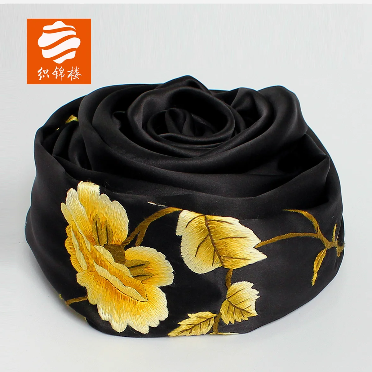 

★floor peony double-sided embroidery scarf mulberry silk scarves pallium amphibious female hand embroidery silk scarf