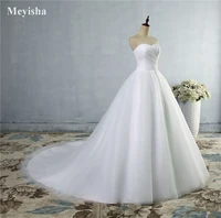 zj9072 white ivory sweetheart simple wedding dresses with train prom gown train bridal dress 2020 2019 plus size