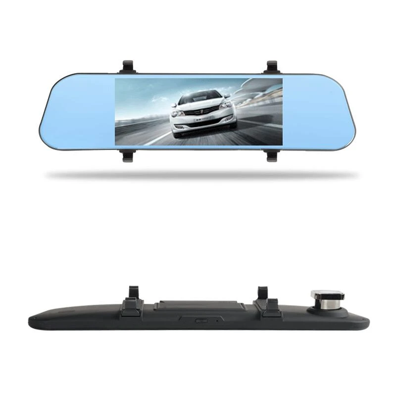 

7 Inch Driving Recorder Dvr Hd Matte Night Vision Rearview Mirror Dual Lens With Reversing Image