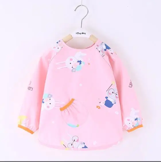 

Baby Bibs Waterproof Burp Cloths Long Sleeve Feeding Cartoon Printing Pattern Children Drawing Smock Feeding Accessories