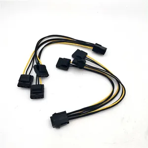2pcs pcie 6pin female to 3 molex ide 4pin graphic card power supply splitter cable free global shipping