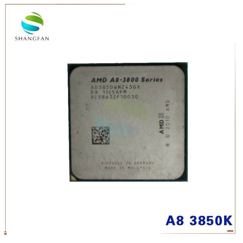 AMD A8-Series A8 3850 A8-3850 2 9 ГГц 100 Вт Quad-Core Процессор процессор AD3850WNZ43GX 3850K сокет FM1/ 905pin |