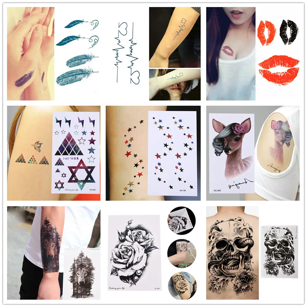 1 водостойкая временная татуировка наклейка Мандала хна птица перо боди арт тату