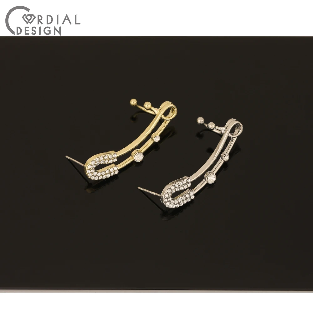 

Cordial Design 50Pcs 24*30MM Jewelry Accessories/DIY Making/Clip Shape/Rhinestone Earrings Stud/Jewelry Findings & Components