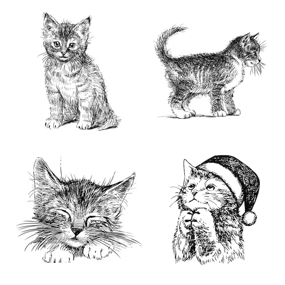 Прозрачный штамп KLJUYP с милым котом для скрапбукинга сделай сам/изготовления