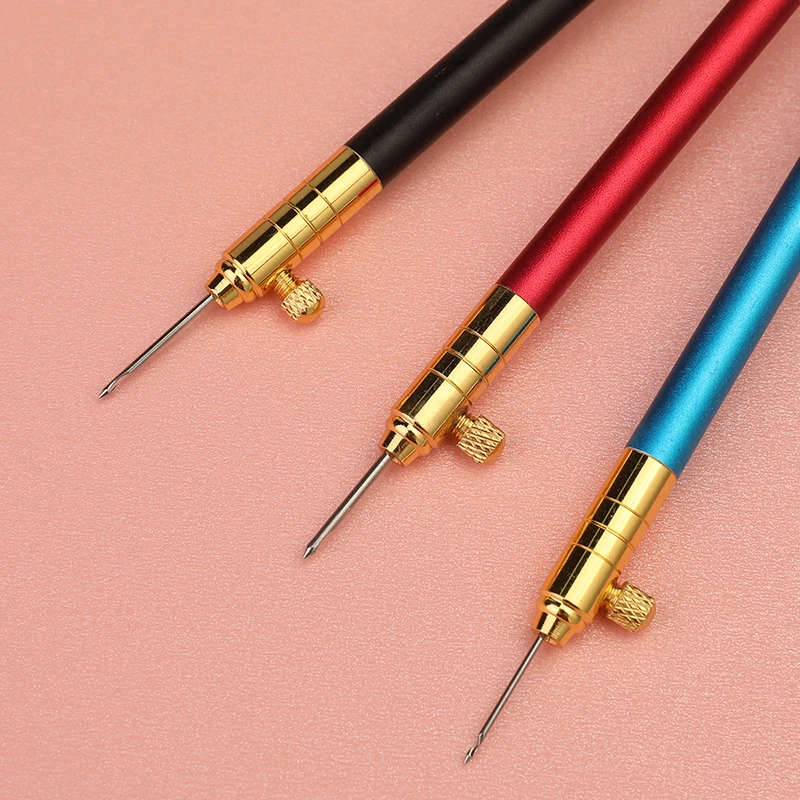 1 шт. Крючки для вышивки с наконечниками из нержавеющей стали и 3 иглами для французской вышивки, бисероплетения и пришивания пайеток.