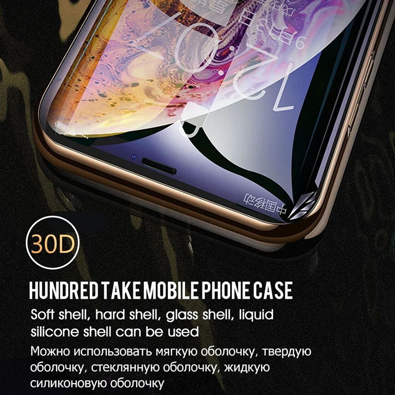 Защитное стекло с полным покрытием для iPhone 11 12 Mini Pro MAX XS Защита экрана SE 2020 XR X 8 7 6 s 5
