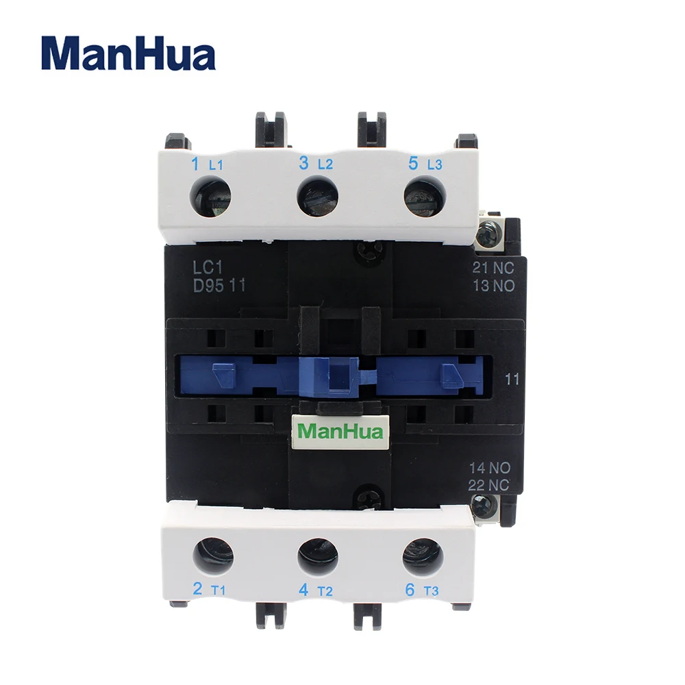 

ManHua AC Contactor LC1-D95 95A 220V 50/60Hz Electrical Contactor Din Rail Mounted 3P+NO+NC