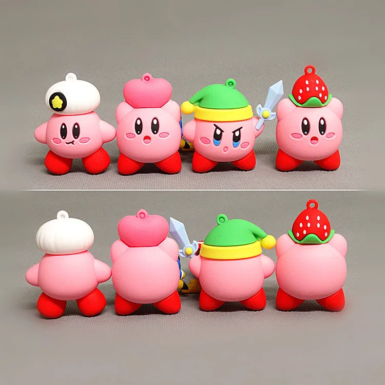 

4PCS/SET Star Kirby PVC Figure Model Anime Peripheral Kawaii Doll Girl Pendant Gift