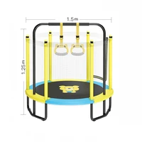 indoor outdoor children trampoline with handle safety net 60 inch diameter kids bounce bed