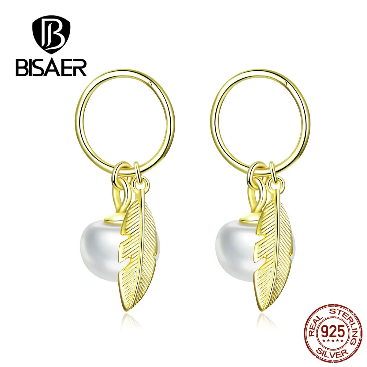 Висаер серьги гвоздики в форме пера из натурального серебра 925 пробы ювелирные