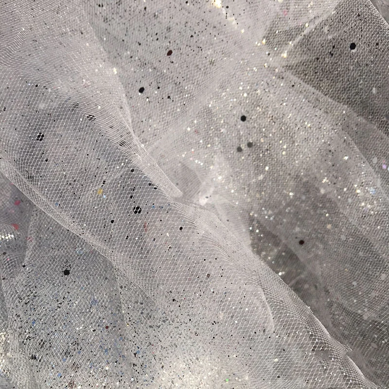 Красивая блестящая сетчатая ткань практичная ручная работа швейная для юбки