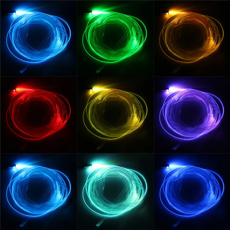 

5 in1 5050 LED Car Interior Atmosphere Strip Light 12V remote control Fiber Optic Neon Car LED RGB Light Strip Kit Accessories