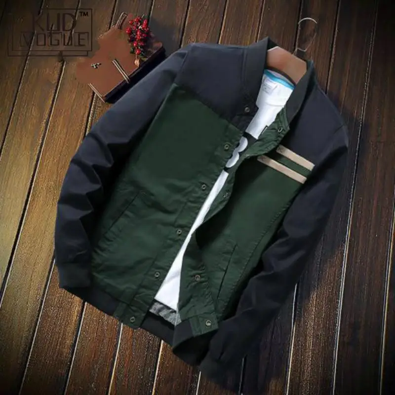 Куртка мужская осенне-зимняя с воротником-стойкой из хлопка | Мужская одежда