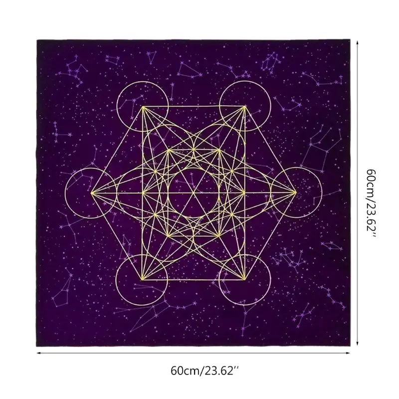 

Tarots Card Tablecloth Metatrone Cub Crystal Grid Altar Velvet Cloth Board Game