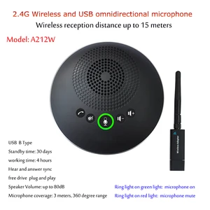 A212W ПК ноутбук беспроводной USB микрофон аудио конференц-зал динамик с микрофоном