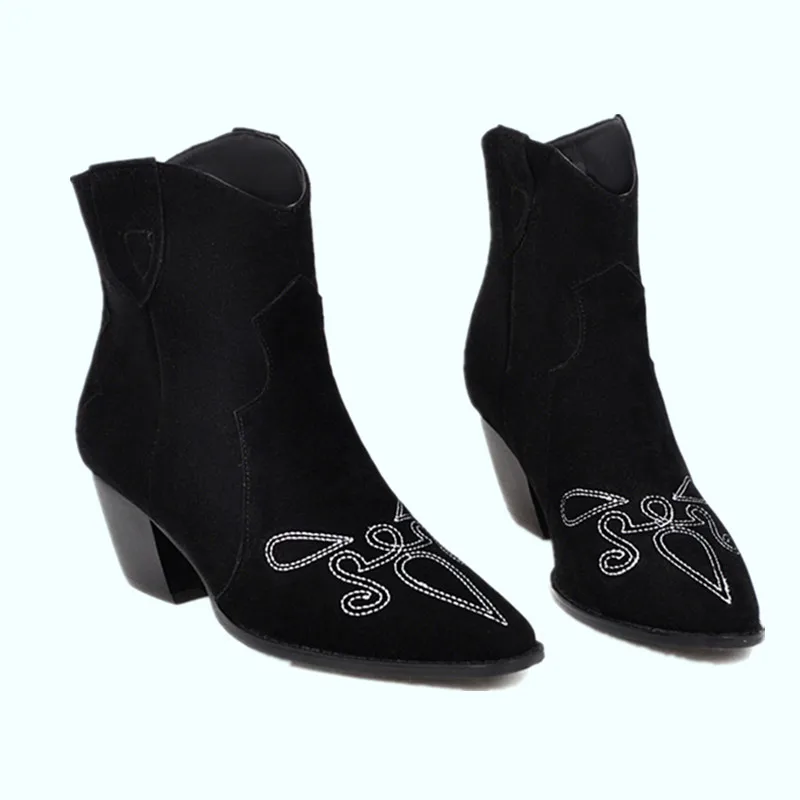 2020 Модные женские ботильоны с острым носком на высоком каблуке ботинки челси