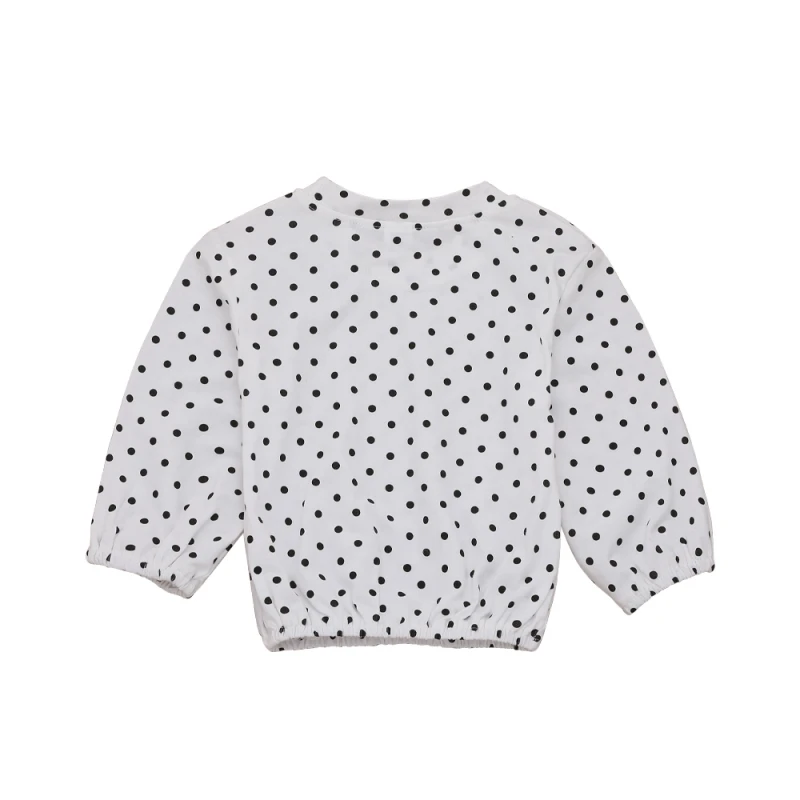 Летний Повседневный Модный комплект для маленьких девочек топ в горошек с