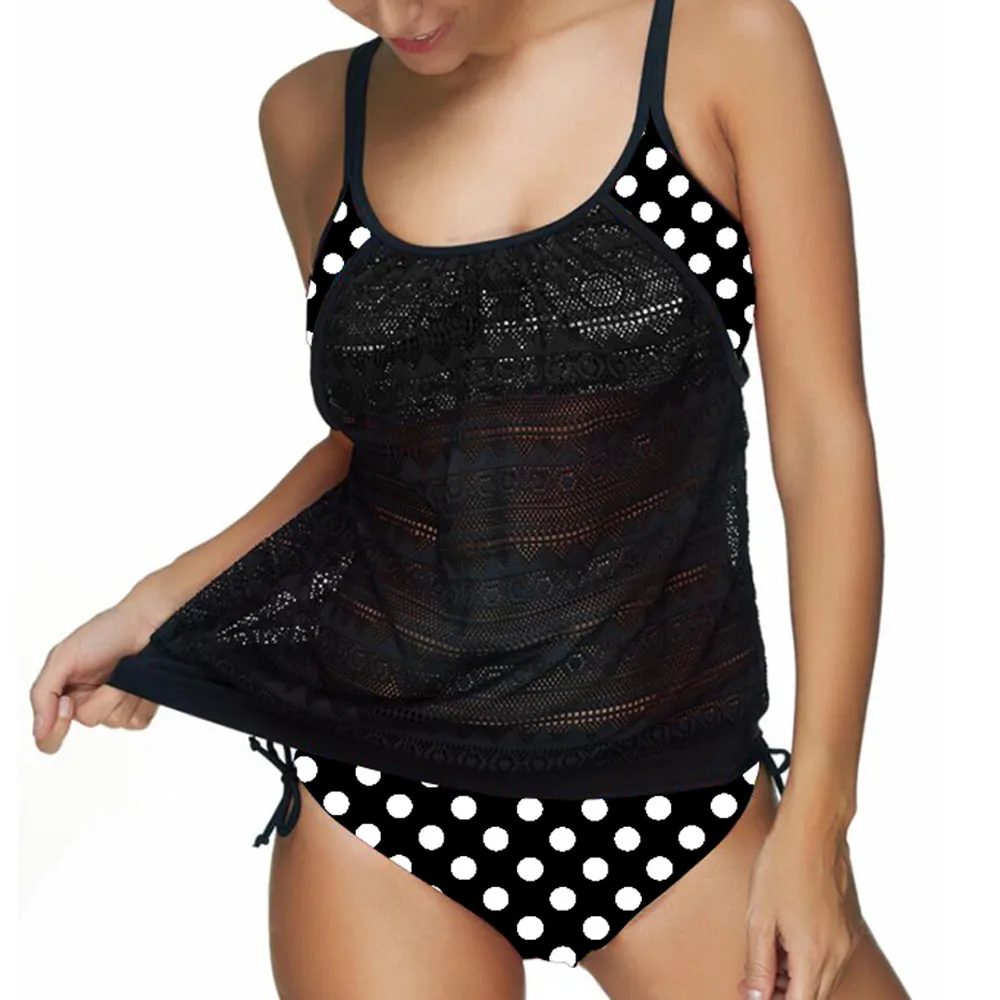 SAGACE летнее кружевное бикини с разрезом Женский костюм в стиле ретро принтом