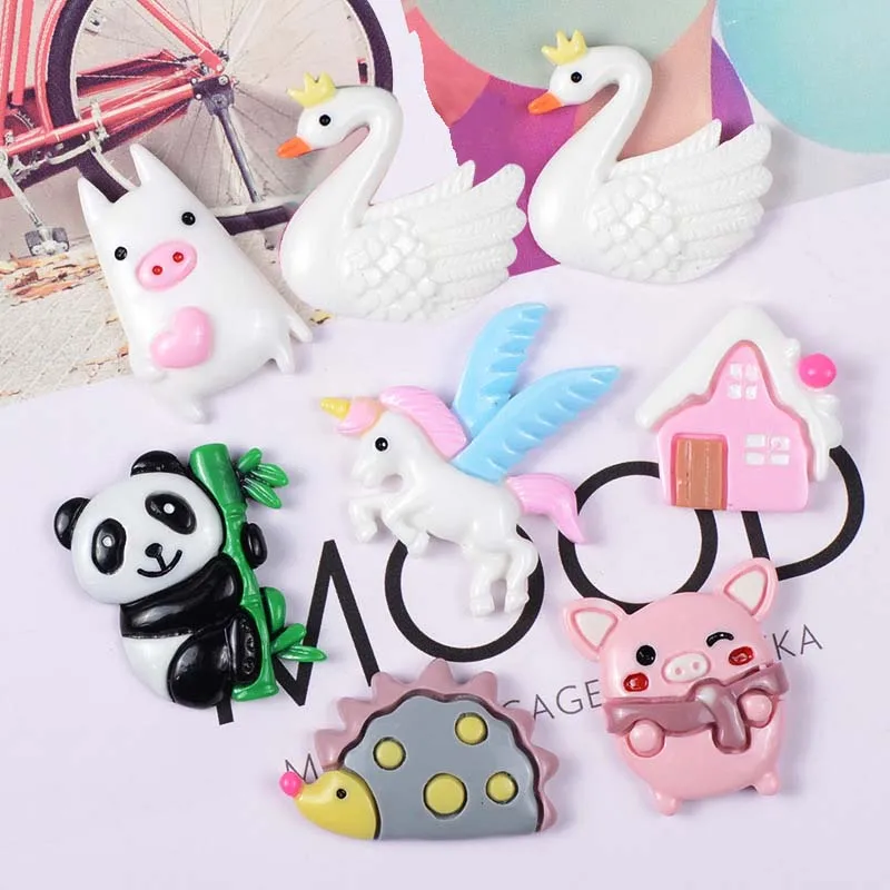 Kawaii Animal 8 шт./компл. украшения для скрапбукинга Собака Панда лошадь резиновая креативные отражающиеся изделия украшения смешанный стиль