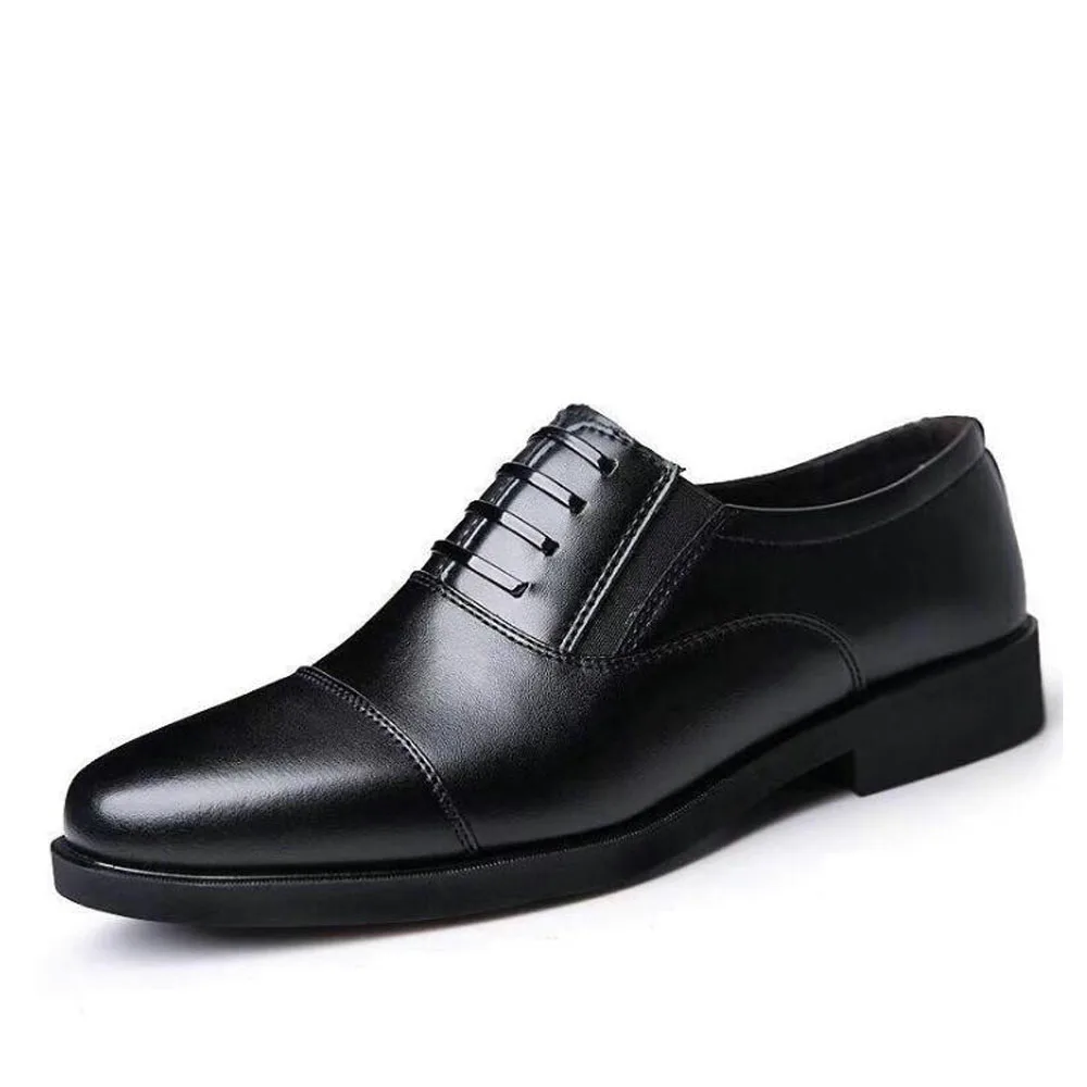 

2019 New Men Dress shoes Lace-up business oxford shoes Men's Black square head leather shoes C21-59