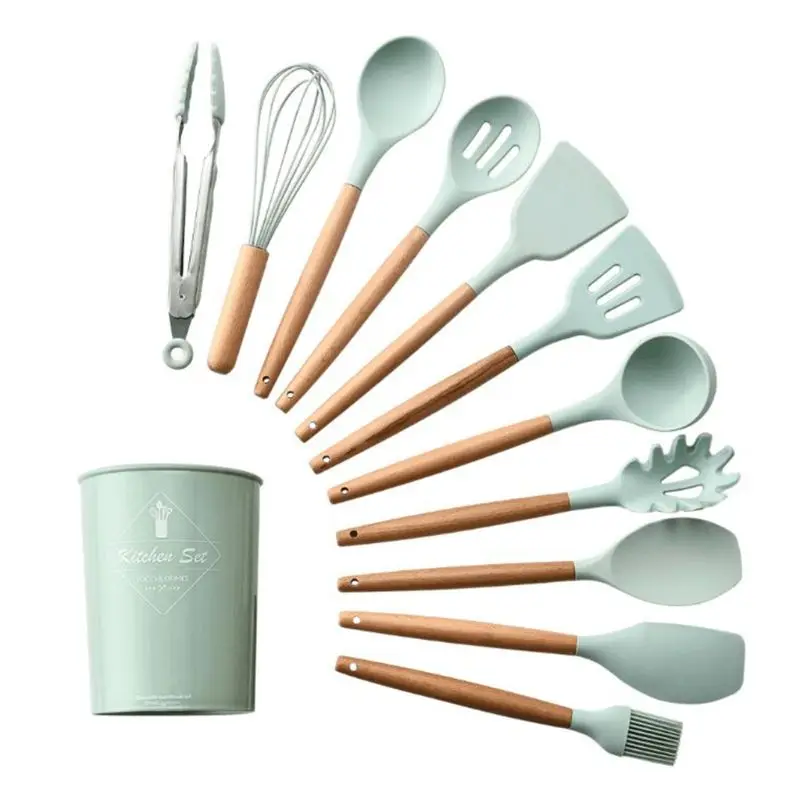 

11pcs/set Non-Stick Silicone Kitchen Utensils Spatula Spoon Cooking Tools Cookware Kitchenware