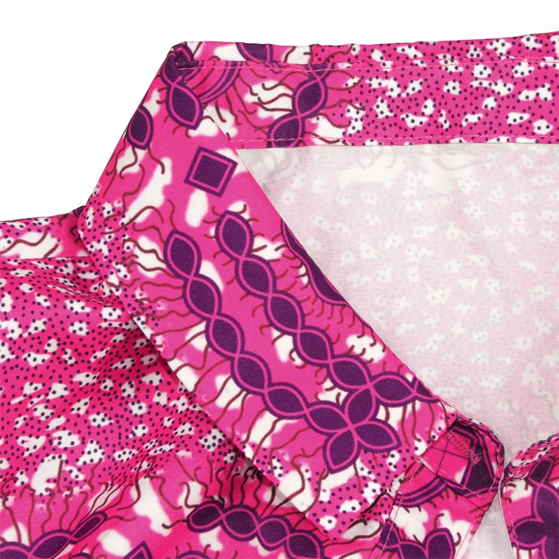 

Pink Woman Short Dress African Dashiki Print Casual Daily Women Dresses Ethnic Style Vintage High Waist Robe Sexy Mini Skirt