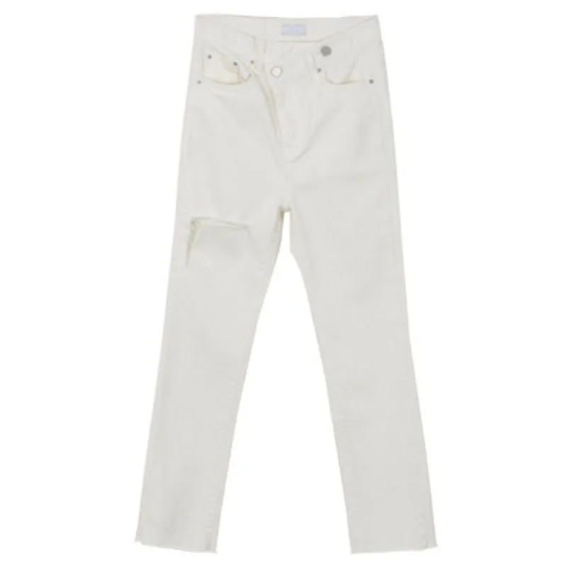 

TVVOVVIN Autumn White Jeans Women's Winter 2021 New Pants Thickening Thin Pencil Pants High Waist Leggings Trousers QA88