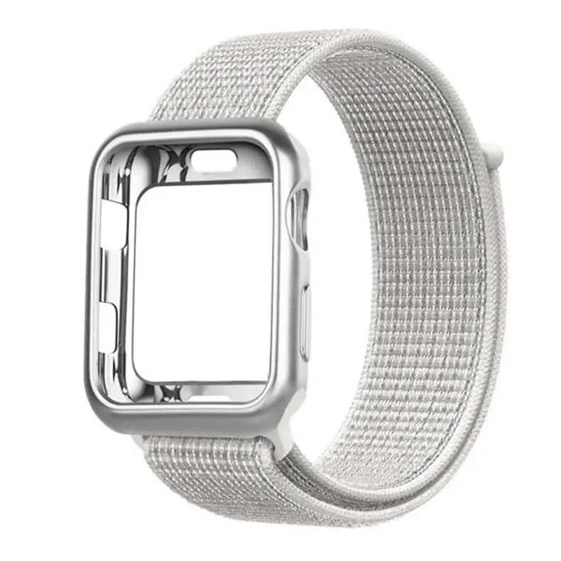 Ремешок для часов для apple Watch полосы спортивный бесшовный correa apple watch 4 3 наручных часов iwatch, ремешок 38 мм 42-44/40 мм нейлоновый браслет+ чехол для часов