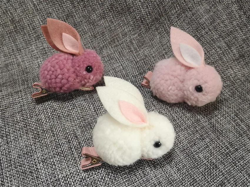Милые плюшевые Pom Rabbit детские заколки для волос для девочек с Ленточные заколки для волос головной убор заколки для волос аксессуары для волос Головные уборы