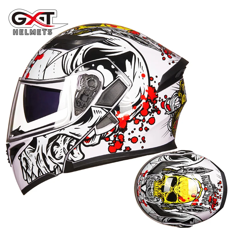 12 Горячая Распродажа GXT 902 moto rcycle откидной шлем модульный шлем мото велосипедные шлемы черный солнцезащитный козырек безопасность двойной объектив гоночный шлем - Цвет: 12