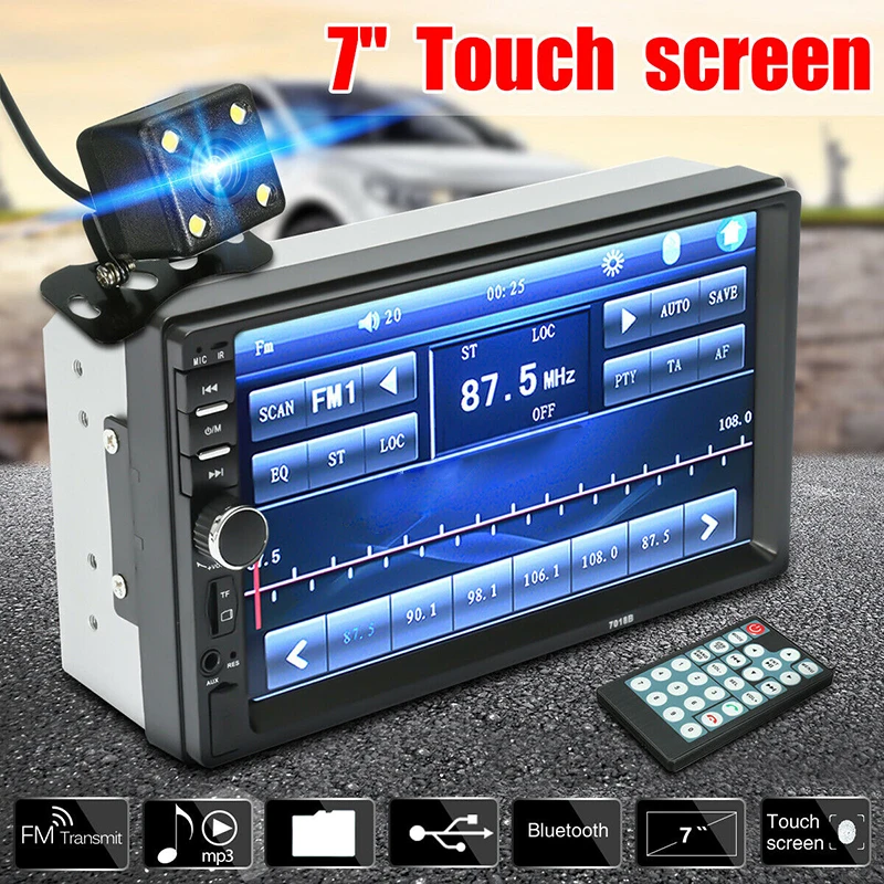 " lcd сенсорный экран автомобильный Радио плеер громкой связи HD 2DIN Bluetooth Авто Радио для стерео-Радио автомобильной MP5 плеер FM/USB 2,0 Камера заднего вида