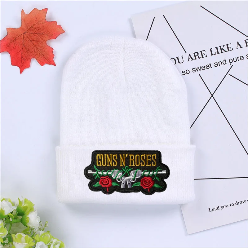 Женская трикотажная зимняя шапка Guns N Roses повседневная | Аксессуары для одежды