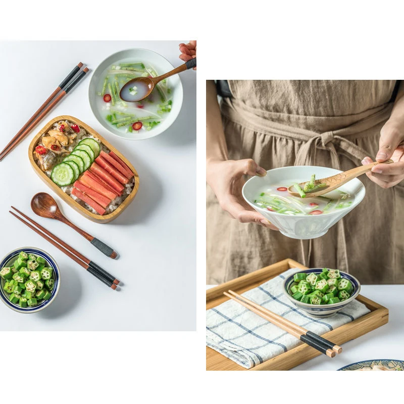 3 шт./компл. портативные деревянные столовые приборы японский стиль посуда