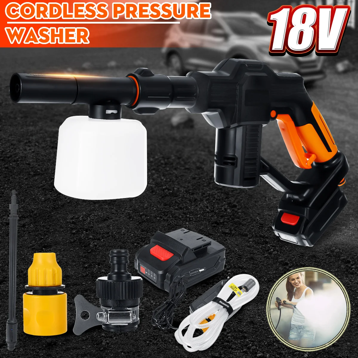 Автомобильная мойка 12 В портативная беспроводная водяная пушка высокого