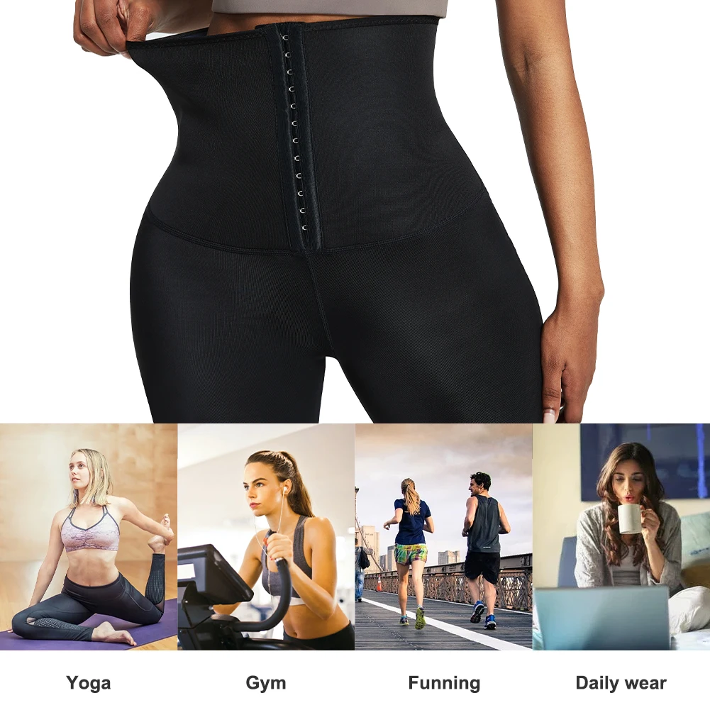 HEXIN Womens Leggings fajas Waist Trainer Leggings High Waisted Leggings Pants Tummy Control Panties Sports Leggings Gym Running best shapewear for tummy