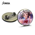 Милая аниме Кими но на ва Броши ваше имя японский мультфильм искусство фото стекло кабошон воротник булавка пуговица шляпа сумка Значки для косплея