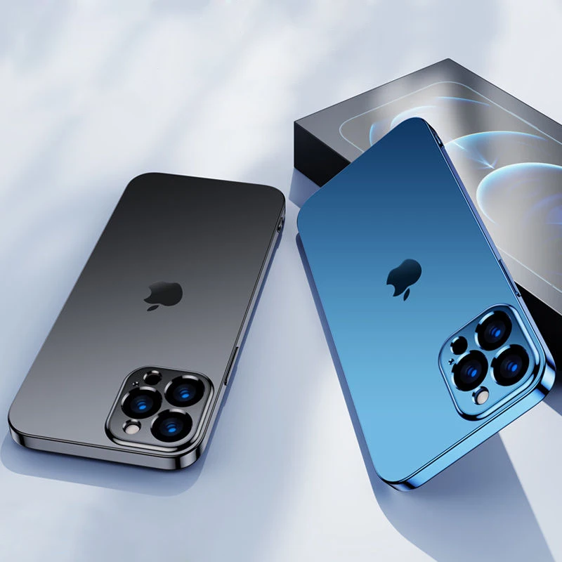 Luxury Plating Square Frame Transparent Phone Case For iPhone 12 11 13 14 Pro Max Mini X XR XS 7 8 Plus SE2 Silicone Clear Cover