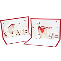 valentines day 3d pop up greeting card creative moon love paper sculpture anniversary profess love girlfriend couple gifts